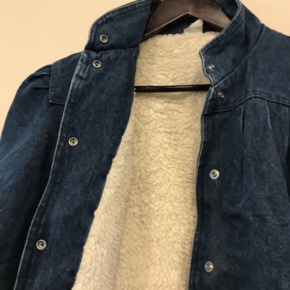 Vintage denim and faux shearling jacket, small - Picture 4 of 7